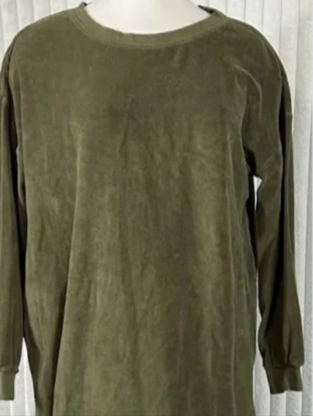 Organic Cotton Velour Maternity Sweatshirt Dress, Small, Olive Green, Kate Quinn